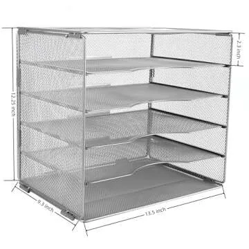 EasyPag 5-Tier Mesh Desk File Organizer - Space Saver