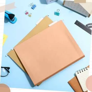 Yaomiao 24 Pack Hanging File Folders 3 Pleats Letter Size File Cabinet Folders with 1/5-Cut Adjustable Tabs Expandable Document Cabinet Colored for Home Desk Office Organization(Warm Color)