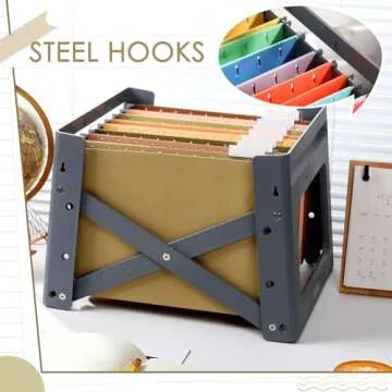 Yaomiao 24 Pack Hanging File Folders 3 Pleats Letter Size File Cabinet Folders with 1/5-Cut Adjustable Tabs Expandable Document Cabinet Colored for Home Desk Office Organization(Warm Color)