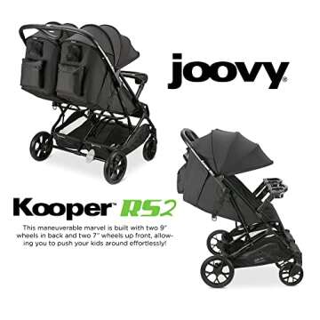 Joovy Kooper RS2 Lightweight Double Stroller with Snack Trays