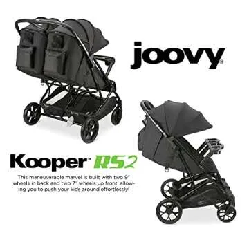 Joovy Kooper RS2 Lightweight Double Stroller with Snack Trays