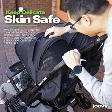 Joovy Kooper RS2 Lightweight Double Stroller with Snack Trays