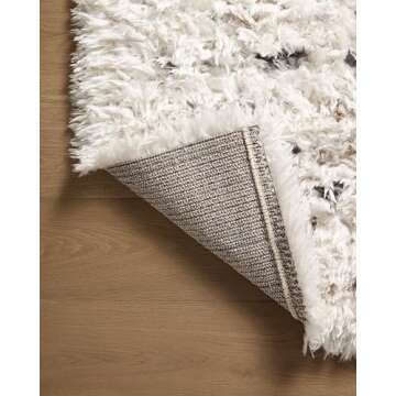 Loloi Angela Rose Amira Collection, Ivory & Multi, 9'-2" x 12'-6" Area Rug – Extra Plush Moroccan Rugs for Living Room Bedroom Entryway & Hallway No Shed High Traffic Area Home Decor Rug