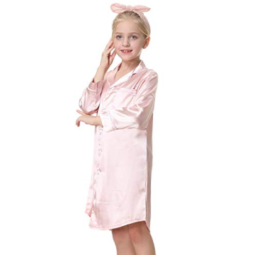 CattyGirl Satin Nightgown for Girls - Soft & Stylish Sleepwear