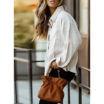 Astylish Womens Long Sleeve Button-Up Corduroy Shirt