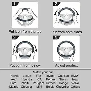 Yontree Fluffy Steering Wheel Covers Set for Women 3 Pcs