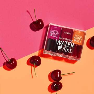 ETUDE Dear Darling Water Tint 3 Color SET (Cherry Ade+Strawberry Ade+Orange Ade) | Vivid Color Lip S...