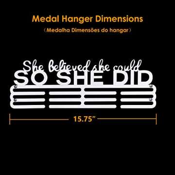 Miayork Medal Holder Display - Inspirational Stainless Steel Medal Hanger