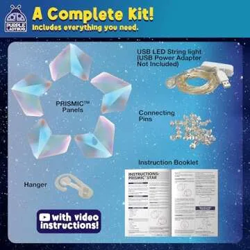 PURPLE LADYBUG Prismic Make Your Own 3D Star Light Lantern - Crafts for Kids Ages 8-12, Gift for Girls & Boys 8-10+, Fun Activities, Valentines or Easter Gift for Teens