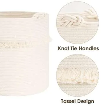 CherryNow Extra Large Cotton Rope Storage Basket for Home