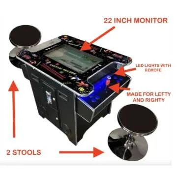 TOP US VIDEO ARCADES Full Size Commercial Grade Cocktail Arcade Machine 2 Player Retro 412 Games 22"...