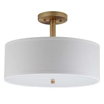 SAFAVIEH Clara Gold Semi Flush Mount LED Light Fixture 16inch