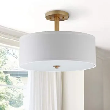 SAFAVIEH Clara Gold Semi Flush Mount LED Light Fixture 16inch