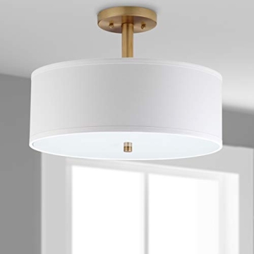 SAFAVIEH Clara Gold Semi Flush Mount LED Light Fixture 16inch