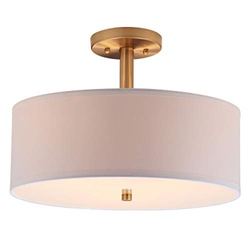 SAFAVIEH Clara Gold Semi Flush Mount LED Light Fixture 16inch