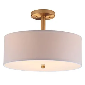 SAFAVIEH Clara Gold Semi Flush Mount LED Light Fixture 16inch