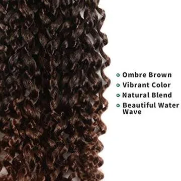 TOYOTRESS Passion Twist Hair - 18 Inch 6packs Ombre Brown Water Wave Crochet Braids Synthetic Braiding Hair Extensions (18 Inch 6Packs, T30)
