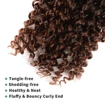 TOYOTRESS Passion Twist Hair - 18 Inch 6packs Ombre Brown Water Wave Crochet Braids Synthetic Braiding Hair Extensions (18 Inch 6Packs, T30)