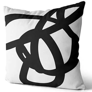 KELEMO Home Set of 2 Pillow Case Black White Abstract Art Modern Throw Pillow Covers Cushion Decorative Pillowcase European 26 x 26 Inches