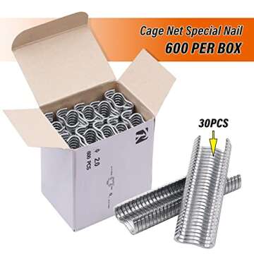 MINYULUA Type M Hog Nail Ring Pliers Kit with 2400pcs M Clips, Hand Tools Clamp Wire Cage Fasten Plier for Fence Fastening, Upholstery Installation, Animal Cages