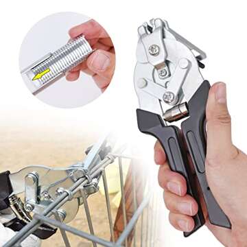 MINYULUA Type M Hog Nail Ring Pliers Kit with 2400pcs M Clips, Hand Tools Clamp Wire Cage Fasten Plier for Fence Fastening, Upholstery Installation, Animal Cages