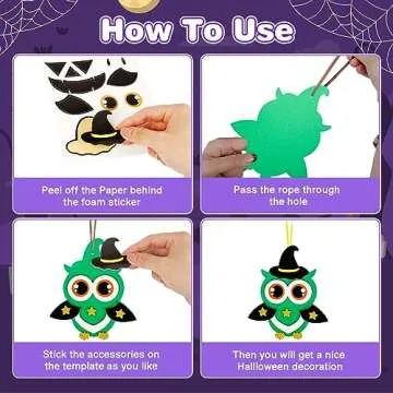 Fennoral 12 Pack Halloween Craft Kit for Kids Make You Own Halloween Foam Stickers Halloween Arts and Crafts DIY for Kids Boys Girls Party Supplies Halloween Decoration