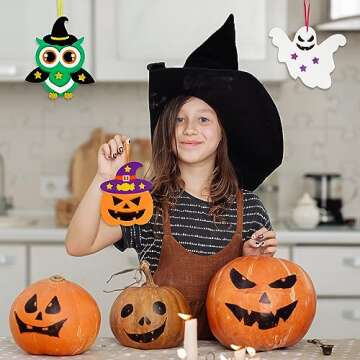 Fennoral 12 Pack Halloween Craft Kit for Kids Make You Own Halloween Foam Stickers Halloween Arts and Crafts DIY for Kids Boys Girls Party Supplies Halloween Decoration