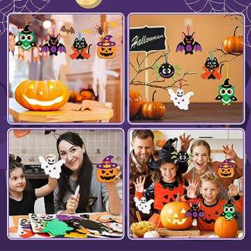 Fennoral 12 Pack Halloween Craft Kit for Kids Make You Own Halloween Foam Stickers Halloween Arts and Crafts DIY for Kids Boys Girls Party Supplies Halloween Decoration