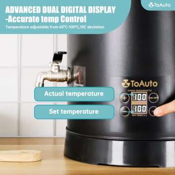 TOAUTO 12Lbs Digital Wax Melter for Candle Making,Easy Pour Spout Large Electric Wax Melting Pot, Wax Melter with Accurate Temperature Control Panel,No Cloggy|Easy Clean for Production Soap Candle