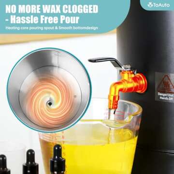 TOAUTO 12Lbs Digital Wax Melter for Candle Making,Easy Pour Spout Large Electric Wax Melting Pot, Wax Melter with Accurate Temperature Control Panel,No Cloggy|Easy Clean for Production Soap Candle