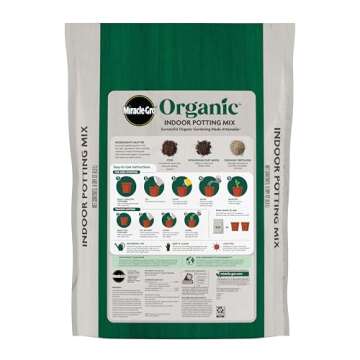 Miracle-Gro Organic Indoor Potting Mix, Protects Against Over and Under Watering, for Indoor Contain...