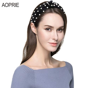 AOPRIE Pearl Headbands for Women Elegant Faux Pearl Accessory
