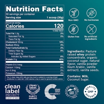 Puori PW1 Vanilla Whey Protein - Clean & Pure Protein Powder