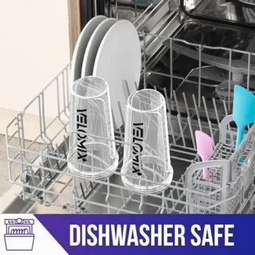 VELOMIX -2 Pack- 28 oz Protein Shaker Bottles for Protein Mixes - 2x Wire Whisk | Leak Proof Shaker Cups for Protein Shakes | Protein Shaker Bottle Pack | Shakers for Protein Shakes - 2xTransparent