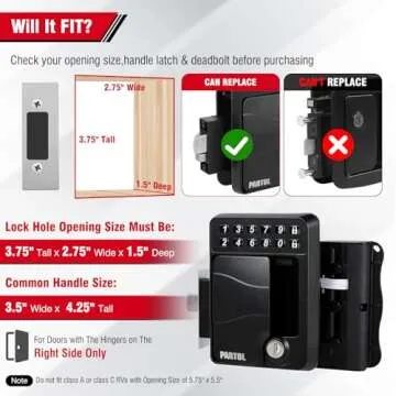 Partol Keyless RV Door Lock with Password Keypad & Remote Access