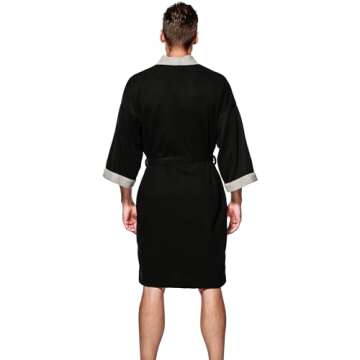 Haseil Men's Turkish Cotton Bathrobe Waffle Kimono Terry Cloth Hotel Spa Robes