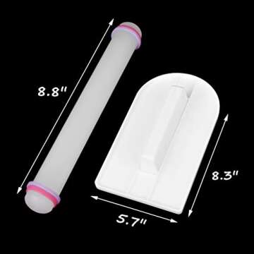 HOSL Fondant Cake Decorating Tools Set 11pcs Fondant Cutters Roller Fondant Smoother & Rolling Pin Flower Fondant Molds Cake Decorating Supplies Kit for Beginners Cake Sculpting & Modeling Tools