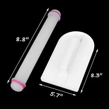 HOSL Fondant Cake Decorating Tools Set 11pcs Fondant Cutters Roller Fondant Smoother & Rolling Pin Flower Fondant Molds Cake Decorating Supplies Kit for Beginners Cake Sculpting & Modeling Tools