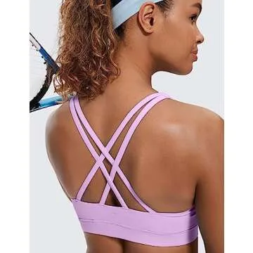 CRZ YOGA Strappy Sports Bra Medium Support Lilac