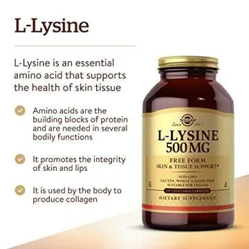Solgar L-Lysine 500 mg Capsules for Skin & Health Support
