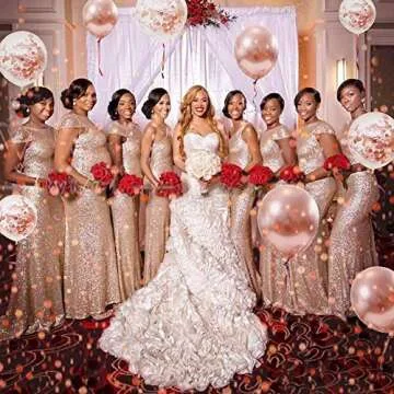 12 Inch Rose Gold Metallic Balloons - 50 Pack for Parties