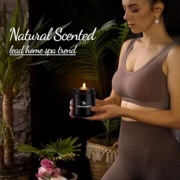 Scented Candle - Christmas Scented Candles for Men - 7.6oz Soy Wax Scented Candle for Home Scented - Long Lasting Candles with 40+ Hour Burning - Men Candle Gifts, Christmas Gift (Rose & Sandalwood)