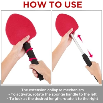 TAKAVU Windshield Cleaner with Extendable Handle
