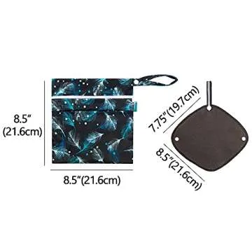 Teamoy 3Pcs Pee Cloth with Storage Bag, Reusable Pee Rag Hygienic Female Urination Solution for Camping, Hiking, Travel, Rhombus