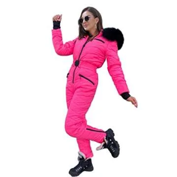 Yousify Womens Onesie Ski Suit Winter Outdoor Sports Waterproof Snowsuit Jumpsuits Jacket