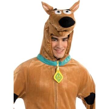 Rubies Deluxe Scooby Doo Men's Costume for Themed Parties and Halloween, Brown With Black Spots, Sta...