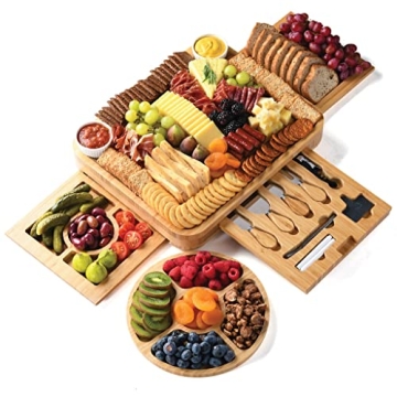 Bamboo Charcuterie Boards Gift Set - Elegant Entertaining Essential