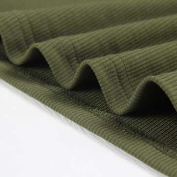 Artfish Women's Square Neck Long Sleeve Ribbed Slim Fitted Casual Basic Crop Top (Olive Green, S)