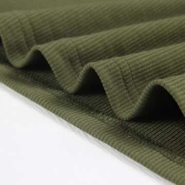 Artfish Women's Square Neck Long Sleeve Ribbed Slim Fitted Casual Basic Crop Top (Olive Green, S)