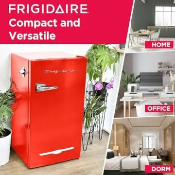 Frigidaire Retro Compact Fridge with Chiller, 3.2 cu ft Countertop Fridge with Built-In Bottle Opener, Compact Refrigerator for Office, Bedroom, Dorm Room or Cabin - 16.5"D x 19"W x 31"H (Red)